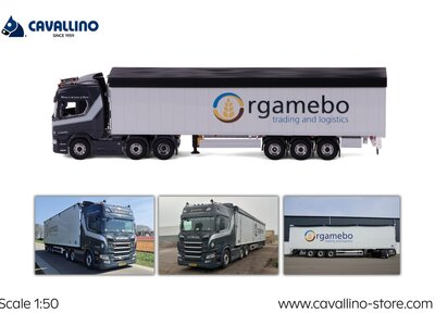 Cavallino Cavallino Scania R Highline 6x2 met 3-as Schuifvloeroplegger ORGAMEBO