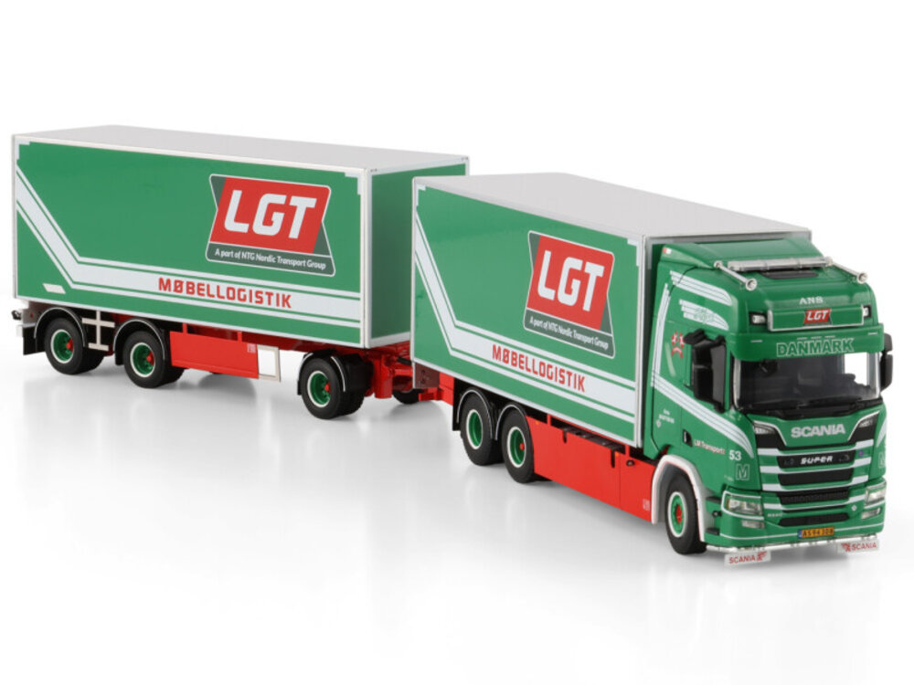 WSI WSI Scania R Highline motorwagen met 3-as oplegger LM TRANSPORT LGT