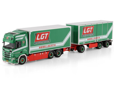 WSI WSI Scania R Highline riged box truck 6x2 with 3-axle turntable box trailer LM TRANSPORT LGT