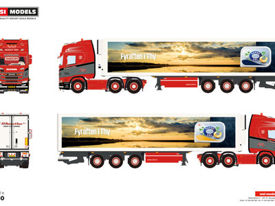 WSI WSI Scania R Highline 6x2 met 3-as koeloplegger N.C. CHRISTENSEN & SONNER