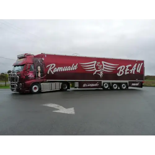 Tekno Tekno Volvo FH 03 Globetrotter XL with 3-axle reefer trailer BEAU - LA FAUCHEUSE