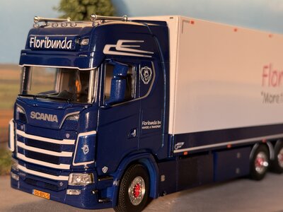 WSI WSI Scania S Highline riged reefer truck 6x2 with 2-axle reefer trailer FLORIBUNDA