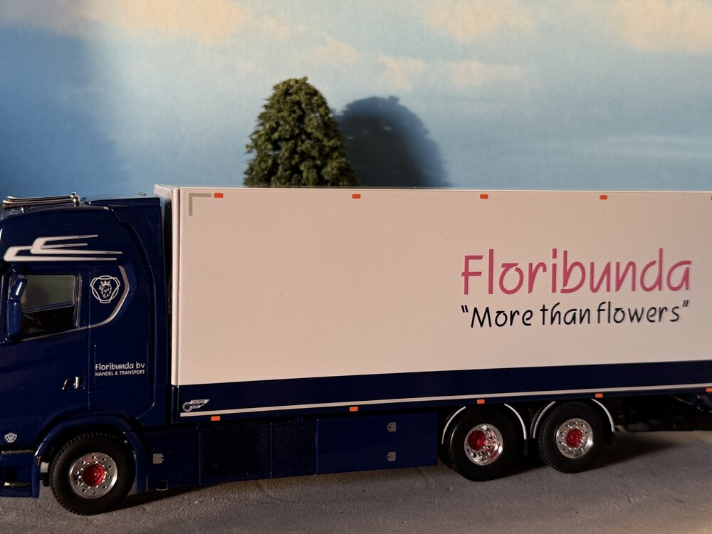 WSI WSI Scania S Highline riged reefer truck 6x2 with 2-axle reefer trailer FLORIBUNDA