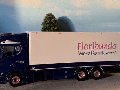 WSI WSI Scania S Highline motor 6x2 koelwagen met 2-assige koeltrailer FLORIBUNDA