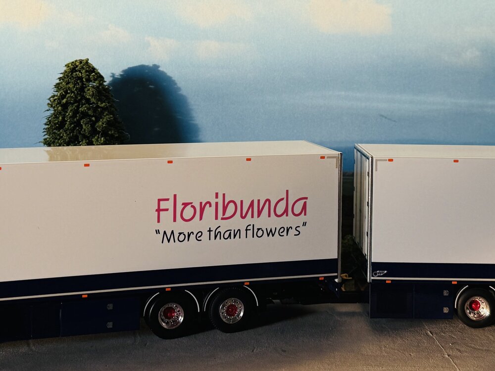 WSI WSI Scania S Highline riged reefer truck 6x2 with 2-axle reefer trailer FLORIBUNDA