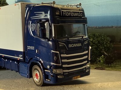 WSI WSI Scania S Highline motor 6x2 koelwagen met 2-assige koeltrailer FLORIBUNDA