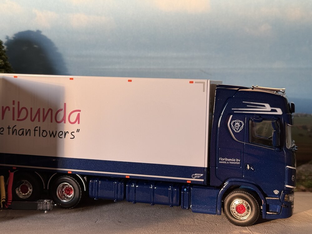 WSI WSI Scania S Highline riged reefer truck 6x2 with 2-axle reefer trailer FLORIBUNDA