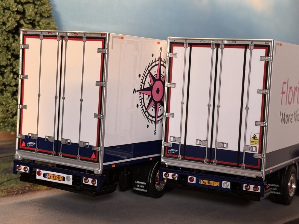 WSI WSI Scania S Highline riged reefer truck 6x2 with 2-axle reefer trailer FLORIBUNDA