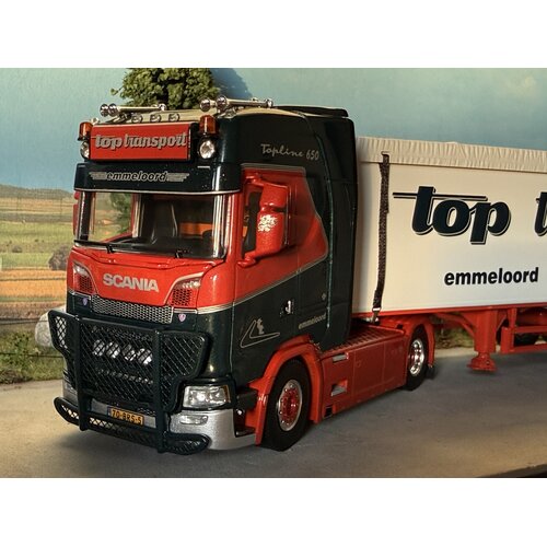 WSI WSI Scania S Highline 4x2 + 3-axle belt trailer TOP TRANSPORT