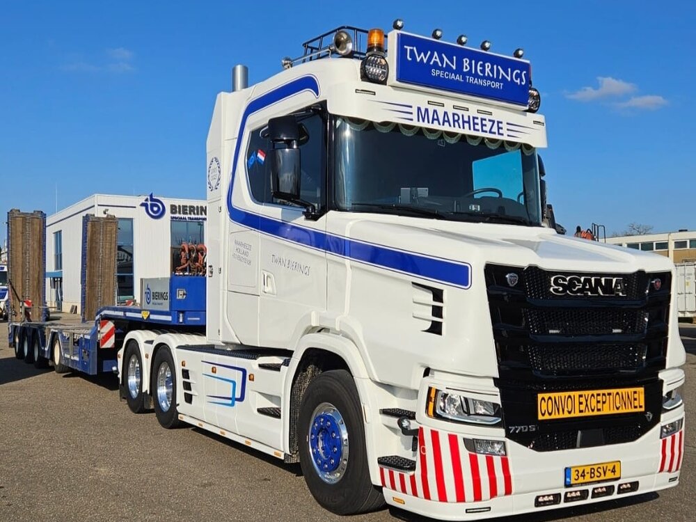 WSI WSI "EXCLUSIEF" Scania Vlastuin Torpedo 6x2 with 4-axle semi wheel lowloader TWAN BIERINGS