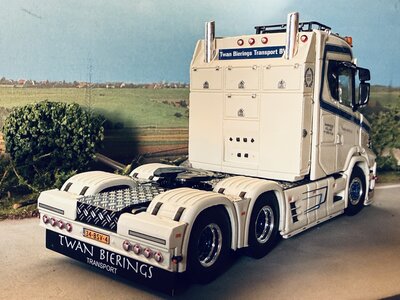 WSI WSI "EXCLUSIEF" Scania Vlastuin Torpedo 6x2 with 4-axle semi wheel lowloader TWAN BIERINGS
