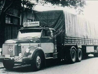 Tekno Tekno Volvo N88 met 2-assige huifoplegger ASG