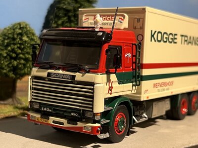 Tekno Tekno Scania 143M rigid truck with 2-axle trailer KOGGE TRANSPORT