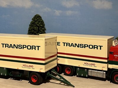 Tekno Tekno Scania 143M rigid truck with 2-axle trailer KOGGE TRANSPORT