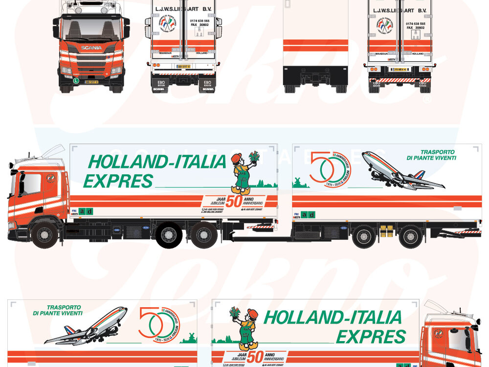 Tekno Tekno Scania Next Gen R-serie Highline met 2-assige widespread aanhanger LIEVAART