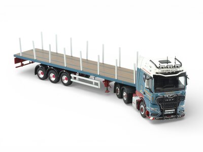 Tekno Tekno MAN GM 6x2 with 3-axle flatbed trailer MCKERRAL