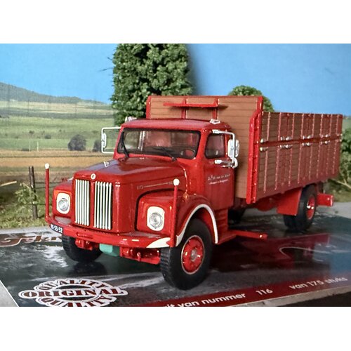 Tekno Tekno Scania Vabis L80 torpedo riged truck with resin  open top container VAN DER WINDT