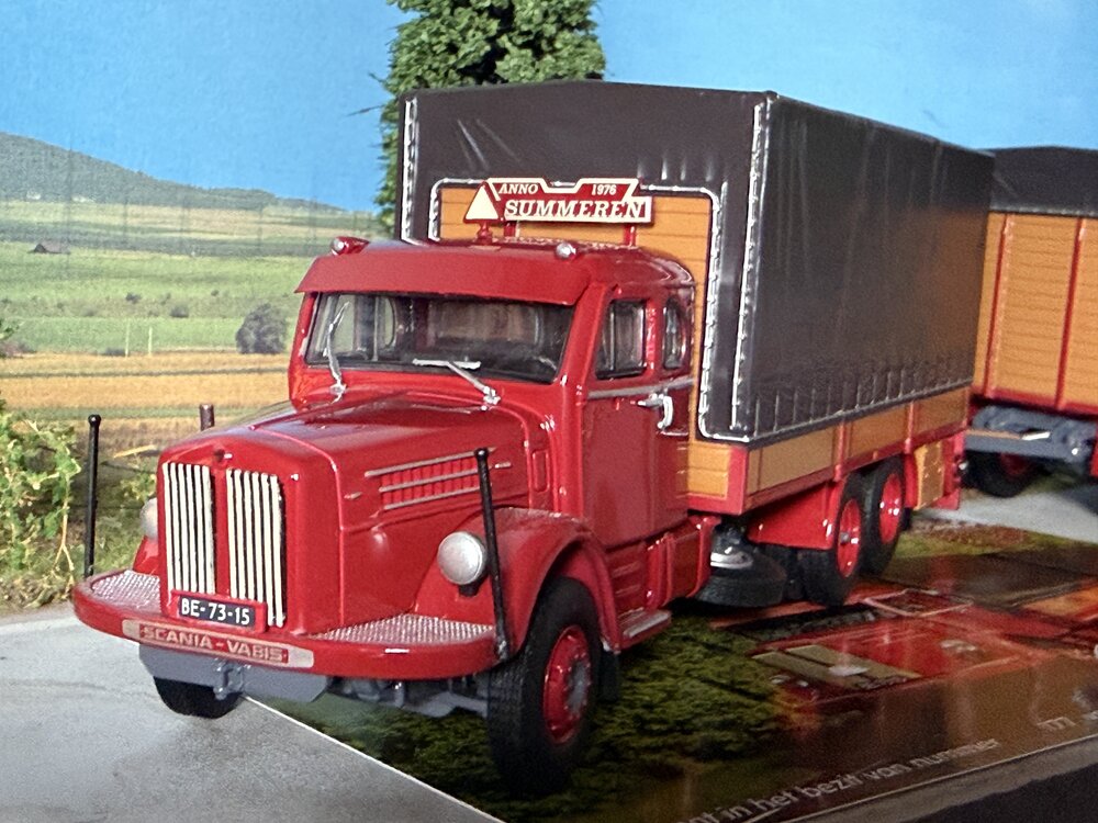 Tekno Tekno Scania Vabis LS80 motorwagen met 2-assige huifaanhanger J. VAN SUMMEREN