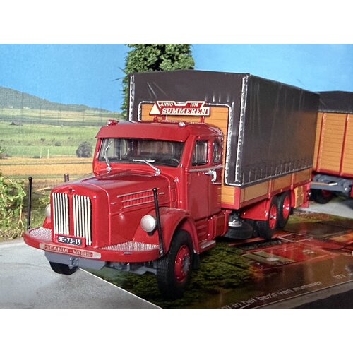 Tekno Tekno Scania Vabis LS80 rigid truck with 2-axle tilt trailer J. VAN SUMMEREN