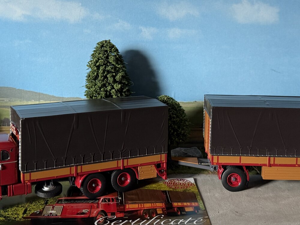 Tekno Tekno Scania Vabis LS80 rigid truck with 2-axle tilt trailer J. VAN SUMMEREN