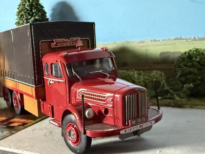 Tekno Tekno Scania Vabis LS80 rigid truck with 2-axle tilt trailer J. VAN SUMMEREN