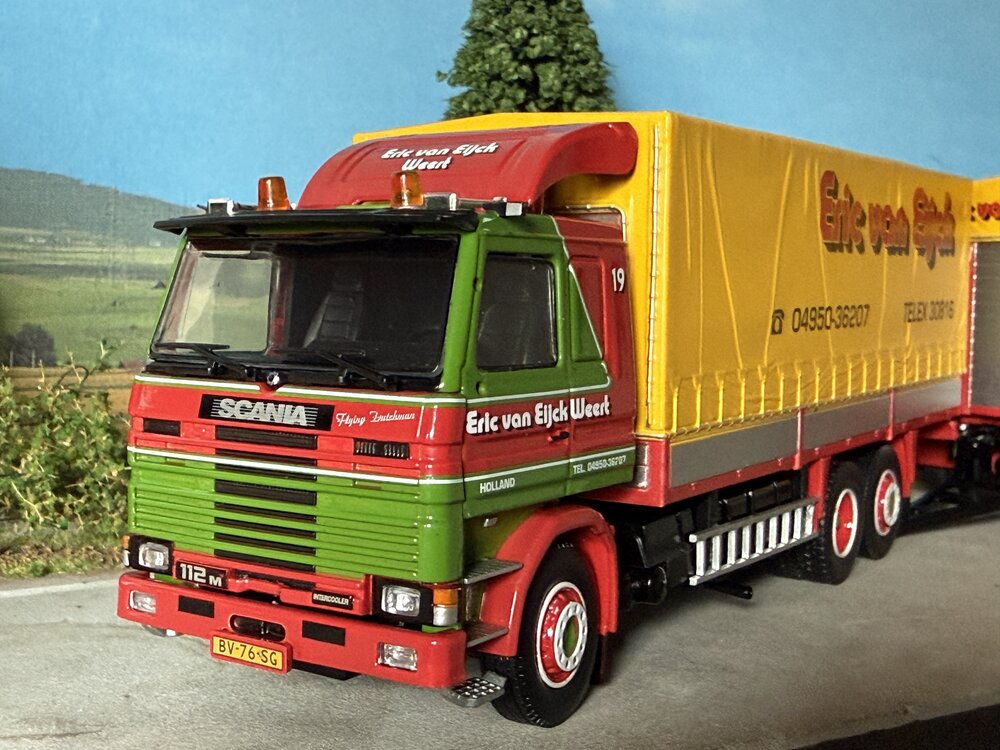 Tekno Tekno Scania 112M motorwagen met 2-as aanhanger VAN EIJCK TRANSPORT