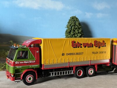 Tekno Tekno Scania 112M motorwagen met 2-as aanhanger VAN EIJCK TRANSPORT