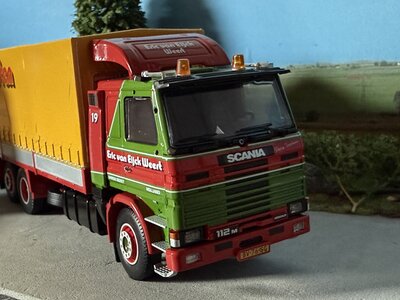 Tekno Tekno Scania 112M motorwagen met 2-as aanhanger VAN EIJCK TRANSPORT