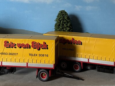 Tekno Tekno Scania 112M rigid truck with 2-axle trailer VAN EIJCK TRANSPORT