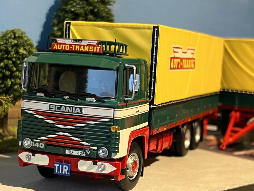 Tekno Tekno Scania 140 rigid truck with 2-axle trailer KARLSSON - AUTOTRANSIT