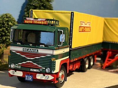 Tekno Tekno Scania 140 rigid truck with 2-axle trailer KARLSSON - AUTOTRANSIT