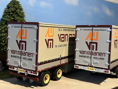 WSI WSI DAF 3600 Space Cab rigid truck with trailer VAN MAANEN