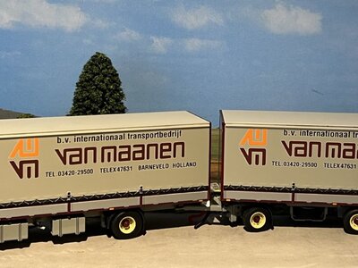 WSI WSI DAF 3600 Space Cab rigid truck with trailer VAN MAANEN