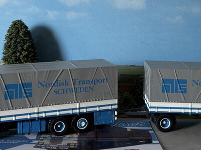 Tekno Tekno Scania 142M rigid truck with trailer NORDISK TRANSPORT