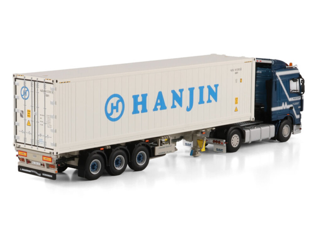 WSI WSI DAF 95XF space cab 4x2 Flex container trailer met 3-assige 40ft koel container JAN MAASDAM