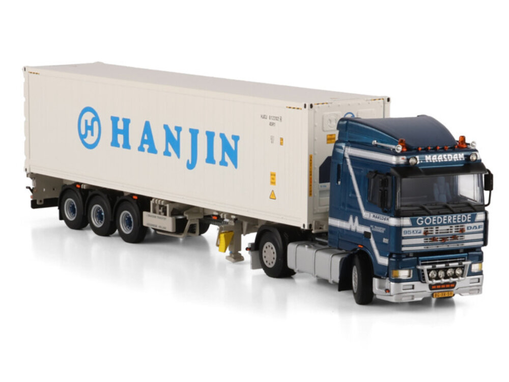 WSI WSI DAF 95XF space cab 4x2 Flex container trailer met 3-assige 40ft koel container JAN MAASDAM
