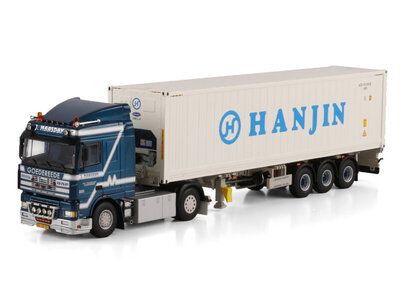WSI WSI DAF 95XF space cab 4x2 Flex container trailer met 3-assige 40ft koel container JAN MAASDAM
