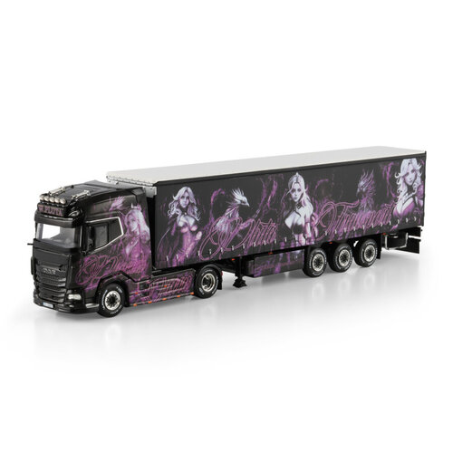 WSI WSI DAF XG+ 4x2 met 3-assige schuifzeilen oplegger PLUTA "PHOENIX QUEEN"