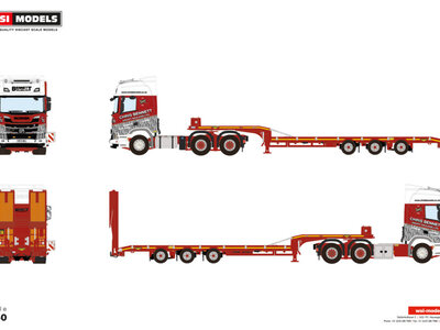WSI WSI Scania R Highline 6x2 with 3-assige semi lowloader + oprijplaten CHRIS BENNETT