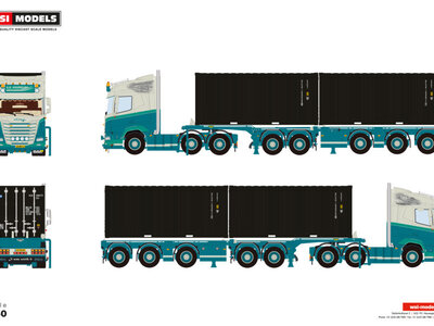 WSI WSI DAF XF SH 6x2 with 5-axle container combi + 2x 20ft container A.R. HOUWELING