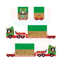 Tekno Scania NGR 6x2 met 2-axle lowloader + load (wooden box) JAN MUES