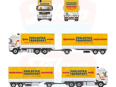 Tekno Tekno Volvo F12 motorwagen met met 3 assige huifoplegger FUGLESTAD