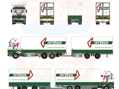 Tekno Tekno Scania 143-400 met Estepe dak rigid truck with 2-axle trailer INTVEEN