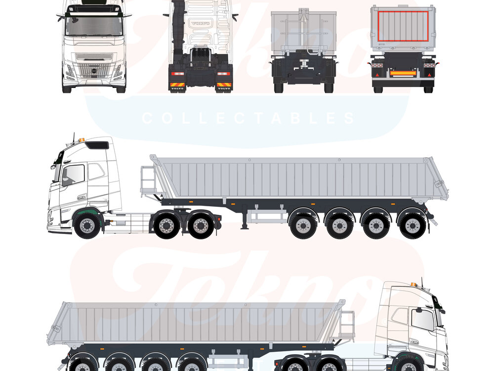 Tekno Tekno TB Volvo Aero + 4-axle tipper trailer TEKNO BASIS