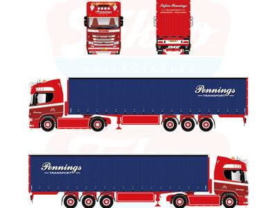 Tekno Tekno Scania NGR Highline 4x2 trekker met 3-assige schuifzeilenoplegger PENNINGS TRANSPORT