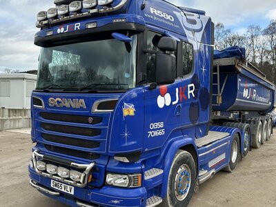 WSI WSI Scania R580 6 x 2 single wheel tag with 3 axle bathtub style tipper JKR CONTRACTORS Ellon Scotland