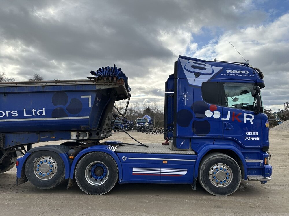 WSI WSI Scania R580 6 x 2 single wheel tag with 3 axle bathtub style tipper JKR CONTRACTORS Ellon Scotland