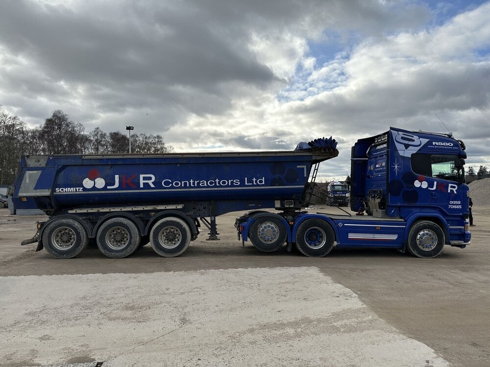 WSI WSI Scania R580 6 x 2 single wheel tag with 3 axle bathtub style tipper JKR CONTRACTORS Ellon Scotland