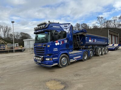 WSI WSI Scania R580 6 x 2 single wheel tag with 3 axle bathtub style tipper JKR CONTRACTORS Ellon Scotland