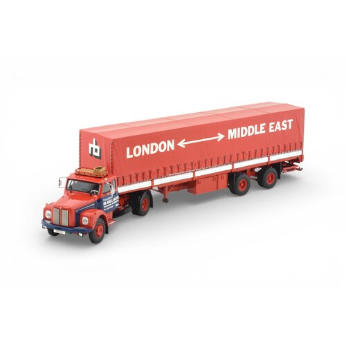 Tekno Tekno Scania Vabis L110 met 2-assgie widespread huifoplegger BILLIAUW TRANSPORT